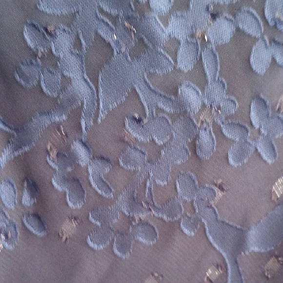 Alex Evenings Blue V-Neck High Low Gown - Picture 3 of 6